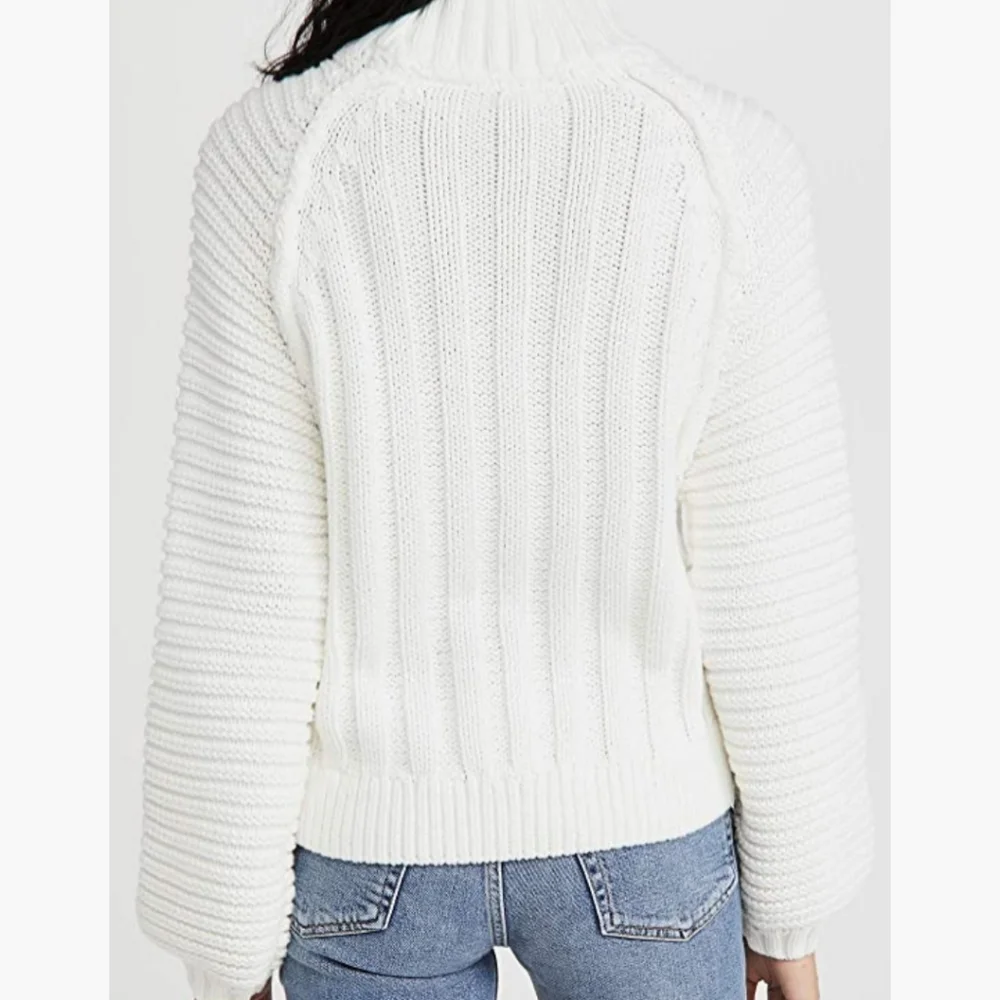 Free People Sweater Sweetheart Mock Neck Chunky Knit Ivory Sizes Sm Md & Lg NWT - Picture 4 of 12